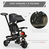 BABYYER Kids Tricycle, Foldable Trike with Reversible Seat, Adjustable Handle, Safety Harness, Removable Canopy and Brake Clutch for 1-5 Years Old - 2 of 4