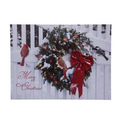 Transpac LightUp Cardinal Christmas Wreath Art Home Decorations Christmas