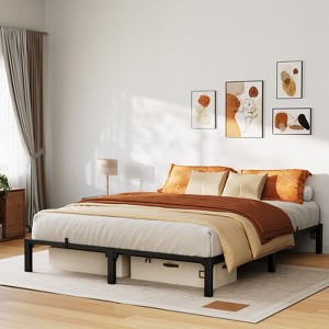 Twin Full Queen King Size Metal Bed Frame, 6/8/10/14 Inch High Platform with Iron Slats, No Box Spring Needed, Heavy Duty Support Up to 800 lbs - 1 of 4
