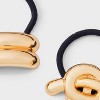Hair Twister Ponytail Cuff Set 2pc - A New Day™ Gold: Solid Elastic Hair Accessories, All Hair Types - 3 of 3