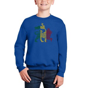 LA Pop Art Rasta Lion - One Love - Boy's Word Art Crewneck Sweatshirt - 1 of 3