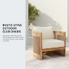 Christopher Knight Home Atoka Outdoor Rustic Acacia Wood and Rope Club Chair with Water-Resistant Cushions (Set of 2) - 4 of 4