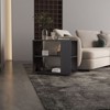 SEVOBAL End Tables Narrow Side Table Small Nightstand with Two Shelves and Sturdy Build for Living Room, Black, 11.8"*23.6"*19.7" - 3 of 4