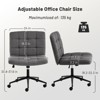 NicBex 25"Wide Cross Legged Chair Linen Home Office Chair with Wheels&Adjustable Height,360° Swivel Chair for Home,Office,Vanity,Makeup&Study - 3 of 4