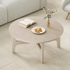 Infurnic Coffee Tables, Modern Dining Table with four sturdy table legs, Round Table for Kitchen or Living Room, Beige, 39.3"*39.3"*17.7" - 2 of 4