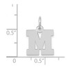Black Bow Jewelry 14k White Gold, Amanda Collection, Small Block Style Initial M Pendant - 4 of 4