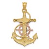 Black Bow Jewelry 14k Tri-Color Gold Mariner's Crucifix Cross Pendant, 22 x 38mm - 3 of 4