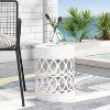 CAVINAS Lace Hollow Round Iron Outdoor Patio End Table,Waterproof Weather Resistant Side Table for Patio,Garden,Balcony - 2 of 4