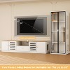 ATJafurn Entertainment Center Hidden Cat Litter Box Enclosure For 85inch Tv, Included Tv Stand And Glass Cabinet, Furniture Style Cat House - 2 of 4