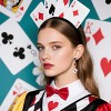 Queen of Hearts Earrings, Asymmetric Red Heart Poker & Clock Drop, Themed Costume Accessories for Women. - 2 of 4