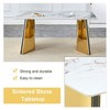 NicBex 5 PCS/7 PCS Cold Jade Patterned Sintered Stone Dining Table Set with 4/6 Vertical Line Design Back PU Chairs for Kitchen/Apartment - 4 of 4
