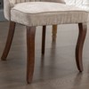 Okak Flocking Linen Dining Chairs Set of 2, Modern Kitchen Chairs with Comfy Fabric Upholstered, Accent Chairs with Curved Solid Wood Legs - 4 of 4