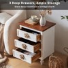 ORRD 3-Drawer White Cabinet, Retro Farmhouse Style Storage Chest, Rustic Bedroom Accent - 3 of 4