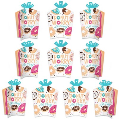 Big Dot of Happiness Donut Worry, Let's Party - Table Decorations - Doughnut Party Fold and Flare Centerpieces - 10 Count