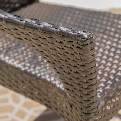 Mirage Brown Wicker Stackable Outdoor Dining Chairs with Iron Frame