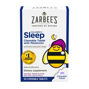 Zarbee's Kid's Sleep with Melatonin Chewables - Natural Grape - 50ct - 1 of 4