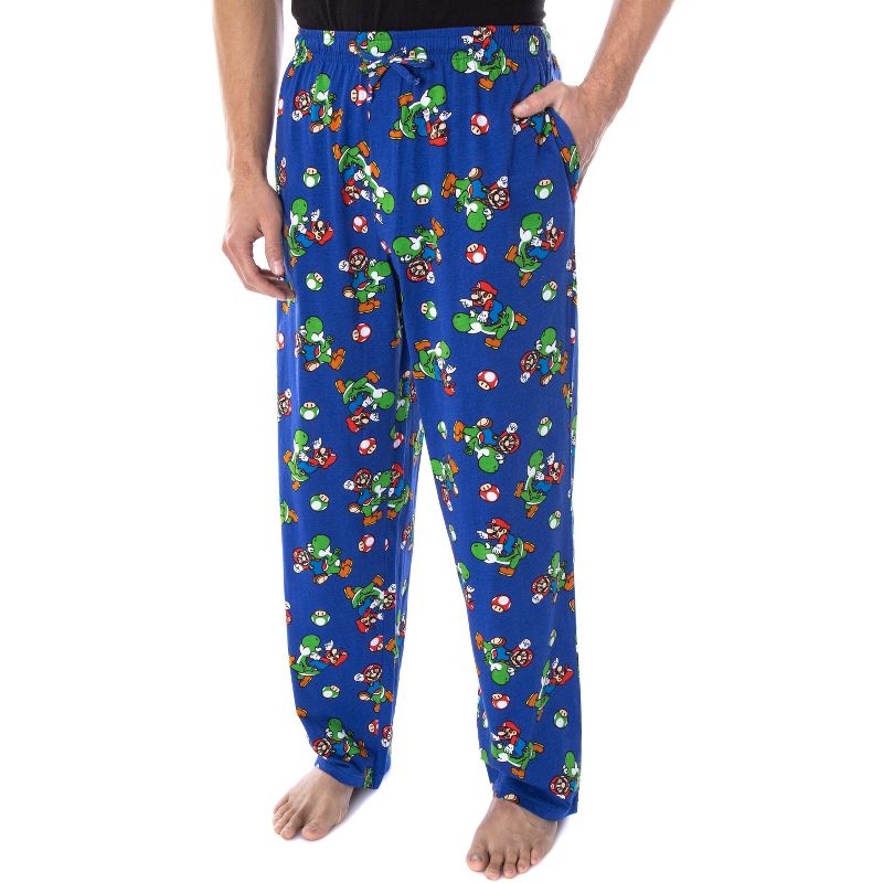 Nintendo Men's Mario and Yoshi Power Up Soft Touch Cotton Pajama Pants, 1 of 5