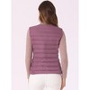 INSPIRE CHIC Women's Sleeveless Lightweight Button Up Quilted Round Neck Winter Puffer Vest - 4 of 4