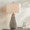 360 Lighting Julio Modern Table Lamp 30" Tall Natural Gray Ceramic Oatmeal Drum Shade for Bedroom Living Room Bedside Nightstand Office Kids House - 2 of 4