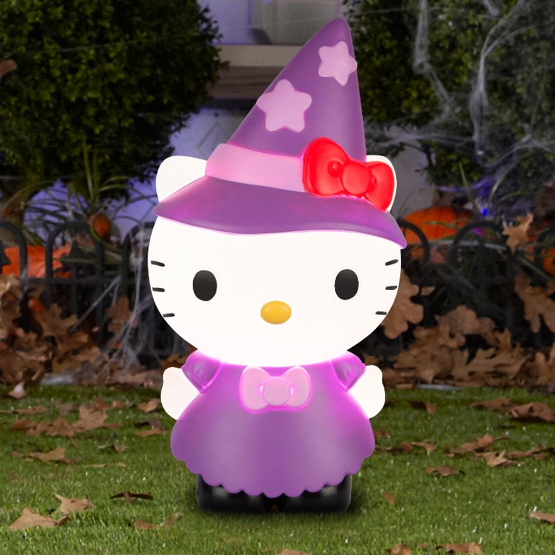 Gemmy Lighted Blow Mold Outdoor Decor Hello Kitty in Witch Costume 24" Sanrio, Multi, 2 of 3