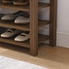 Natural Rubberwood Long Shoe Bench with Concealed Storage – Nordic Style Entryway Organizer - 3 of 4