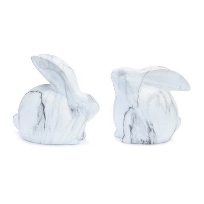 Melrose Marbled Bunny Shelf Sitter (Set of 2)