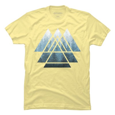 Men's Design By Humans Sacred Geometry Triangles - Misty Forest By Maryedenoa T-Shirt