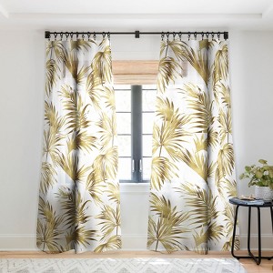 Marta Barragan Camarasa Golden Palms Single Panel Sheer Window Curtain - Deny Designs - 1 of 3