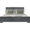 HomeRoots Gray Inlaid Panels Wood Queen Bed Frame - 4 of 4