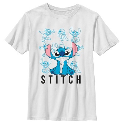 Boy's Lilo & Stitch Outline Poses Collage T-shirt : Target
