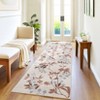 Washable Modern Leaves Print Rug, Non Slip Stain Resistant Botanical Low Pile Carpet for Living Room Bedroom Dining Home Office - 2 of 4