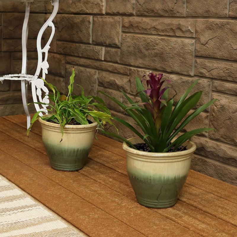 Sunnydaze Studio Outdoor/Indoor High-Fired Glazed UV- and Frost-Resistant Ceramic Planters with Drainage Holes, 2 of 8
