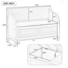PAGED Rustic Storage Bench with Safety Hinge, Traditional Ottoman with Storage, Multifunctional Wood Entryway Ottoman with Split Cushion - 2 of 4