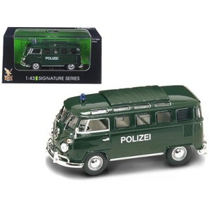 1962 Volkswagen Microbus Police Green 1/43 Diecast Car Model by Road Signature - 1 of 3