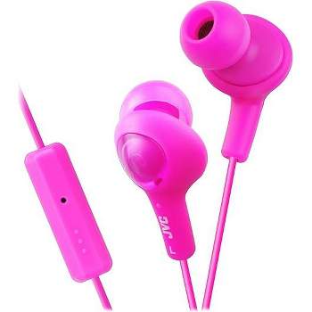 JVC HA-FR6 Gumy Plus In-Ear Headphones with Remote & Mic - Enhanced Audio and Control in a Stylish Package - Pink