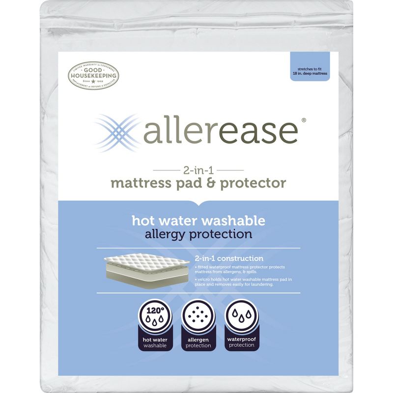 2-in-1 Hot Water Washable Allergy Protection Mattress Pad - AllerEase, 5 of 6