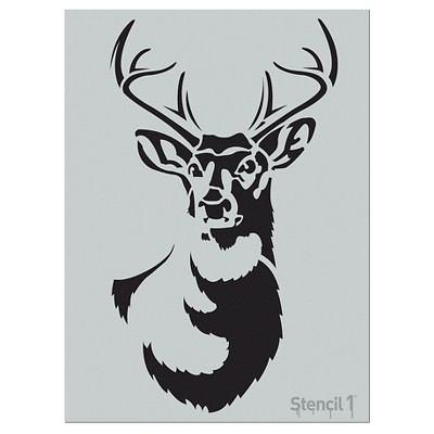 Stencil1 Antlered Deer - Wall Stencil 18" x 24"