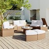 COWLOWN 10-Piece Modular Patio Sectional Set, Half Round PE Wicker Sofa with Tempered Glass Tables - 4 of 4