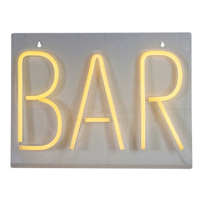 Northlight 16-Inch Yellow Neon Style Bar LED Lighted Wall Sign