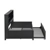 NicBex Twin Size Daybed 46" L Modern Metal Bed Frame with Trundle, Storage Cabinets and Ports for Bedroom, Living Room, No Box Spring Required, Black - 3 of 4