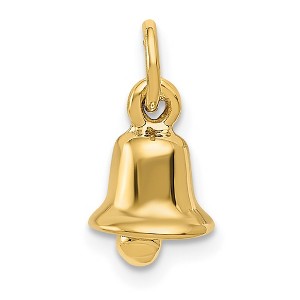 Black Bow Jewelry 14k Yellow Gold Wedding Bell Charm or Pendant, 8mm - 1 of 4