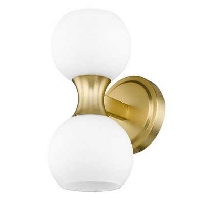 Artemis 2-Light Wall Sconce - Mid-Century Modern Design with Opal Glass Shades