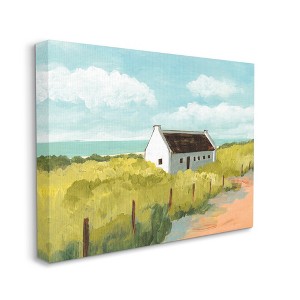 Stupell Industries White Cabin Architecture Grassy Coastal Beach Landscape - 1 of 4