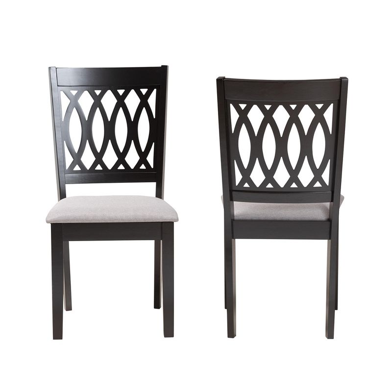 Baxton Studio Florencia Modern Fabric and Wood Dining Chair Set, 3 of 8