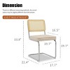INFURNIC Dining Chairs Set of 2 Rattan Side Accent Chairs with Chrome Legs Upholstered Dining Chairs for Kitchen, Champagne, 17.5"*20.9"*33.1" - 4 of 4