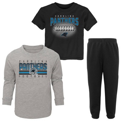 NFL Carolina Panthers Toddler Boys' Gametime Fun T-Shirt & Pants Set 3pk - 12M