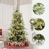 LuxenHome 6.5Ft Pre-Lit Snowy PE & PVC Branches Artificial Fir Christmas Tree with Metal Stand Green - 2 of 4
