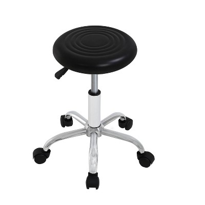FDW Salon Chair Rolling Stool Adjustable 12 Inches Hydraulic Rolling Swivel Bar Stool Tattoo Facial Massage Salon Chair with Padded Seat, Black