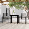 vidaXL Dining Set Black Powder-coated steel, PVC hollow rattan, glass - 31.5" table length 2 - 2 of 4