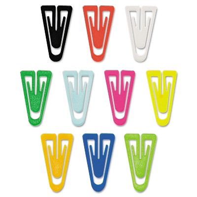 Advantus Paper Clips Plastic Large (1-3/8") Assorted Colors 200/ Box PC0600